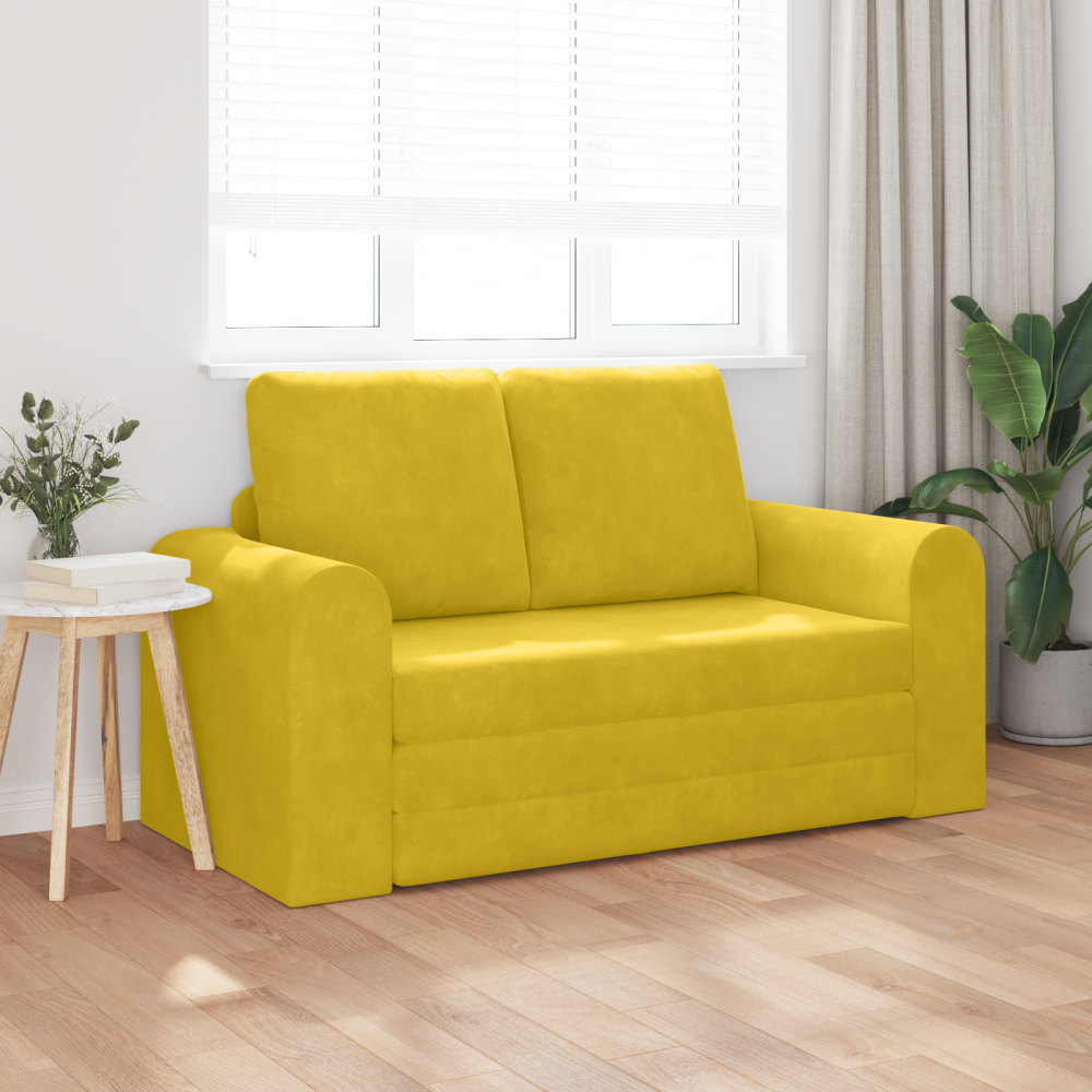 Produktbild för Soffsäng Gul 148 x 71 x 83 cm Sammet