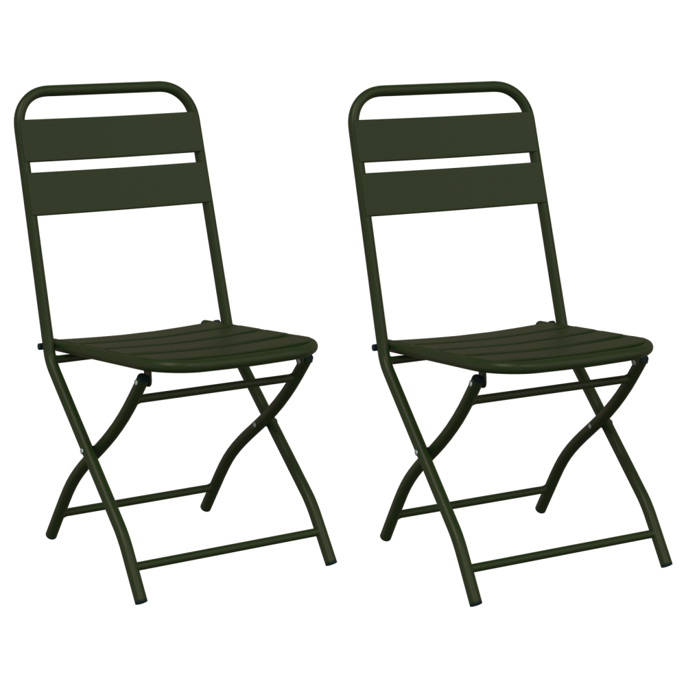 Produktbild för Fällstol för trädgård 2 pcs Grön 42 x 52 x 82cm