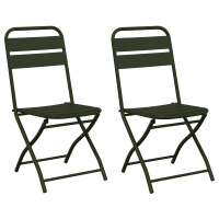 Produktbild för Fällstol för trädgård 2 pcs Grön 42 x 52 x 82cm
