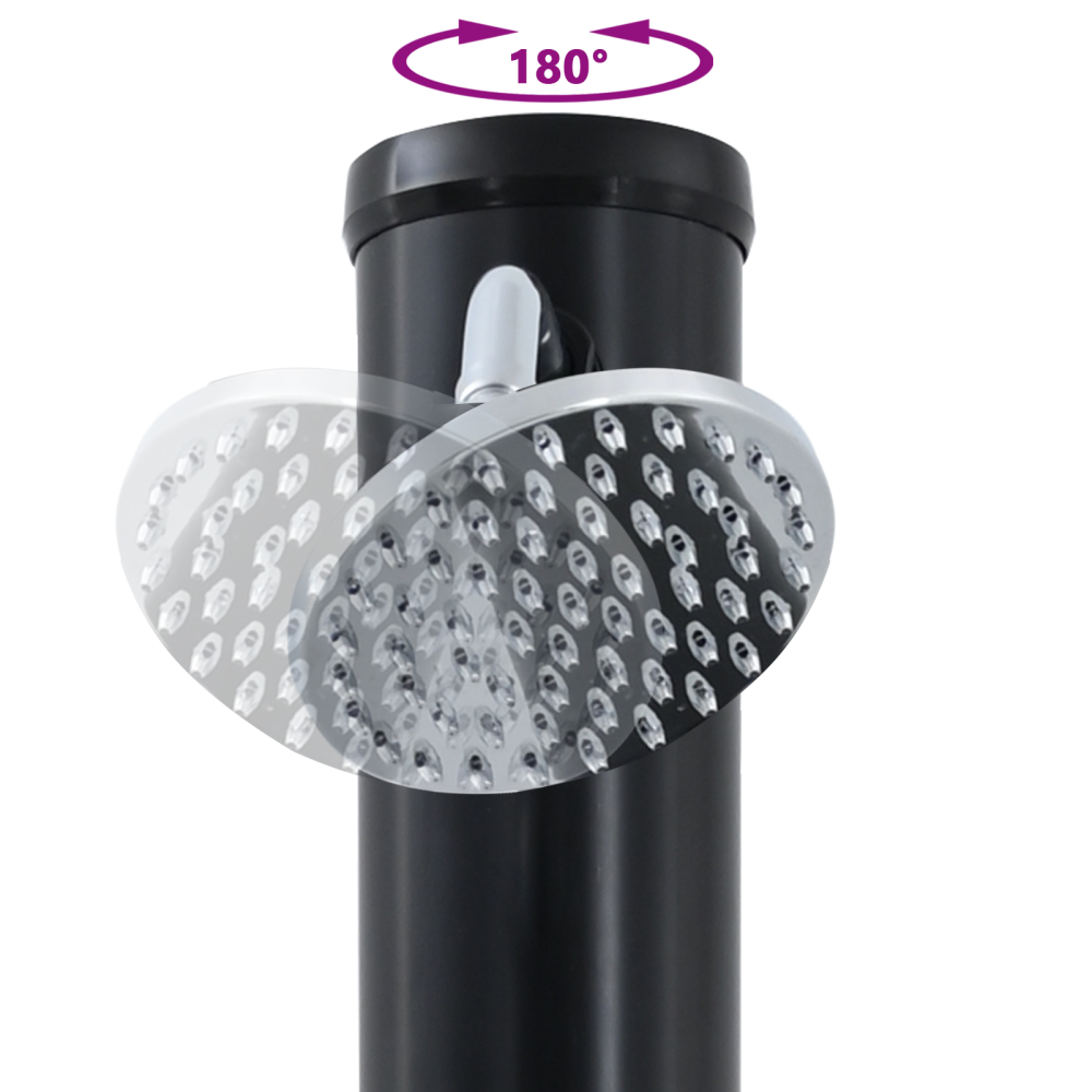Produktbild för Utomhus Solardusch Svart 217 cm PVC och Aluminium