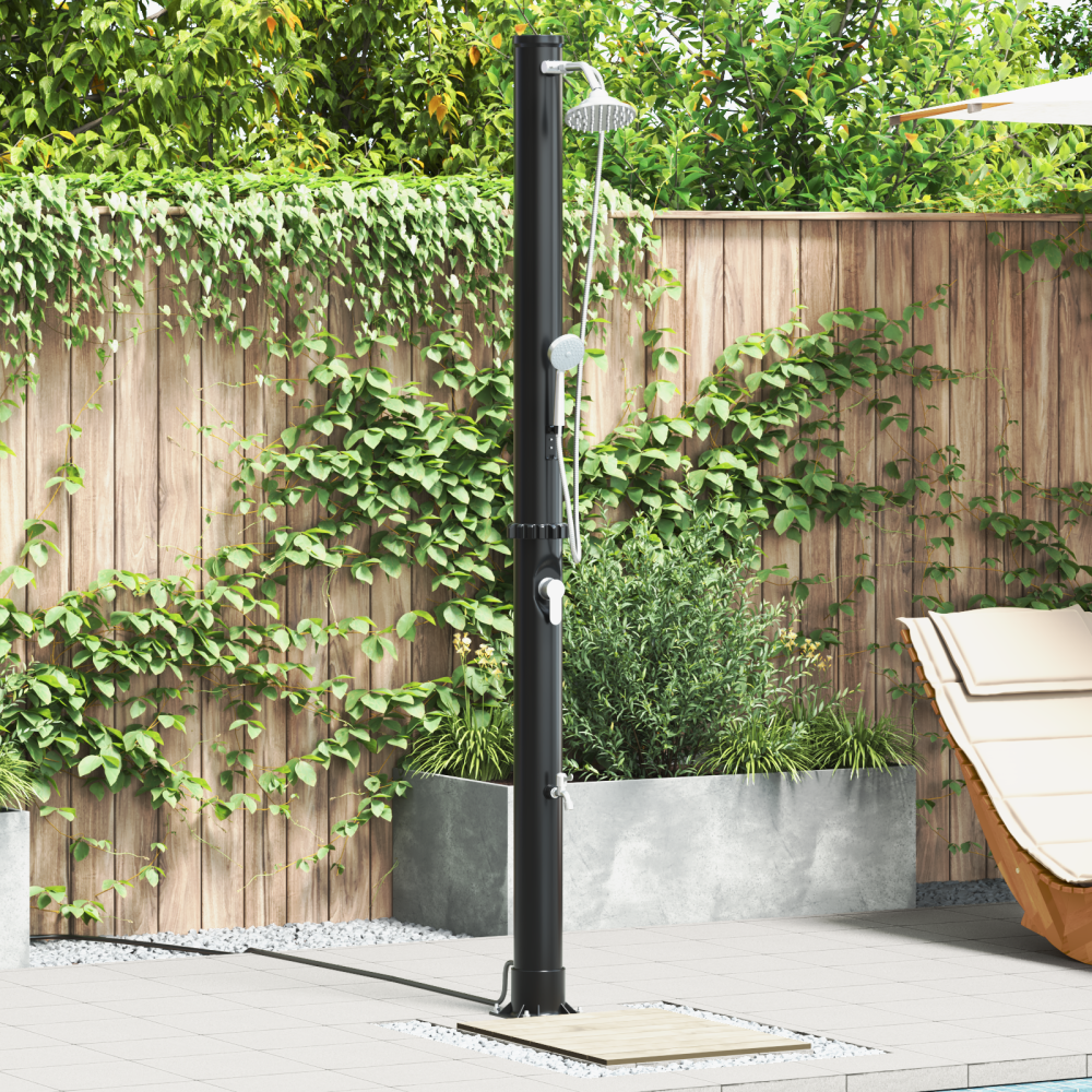 Produktbild för Utomhus Solardusch Svart 217 cm PVC och Aluminium
