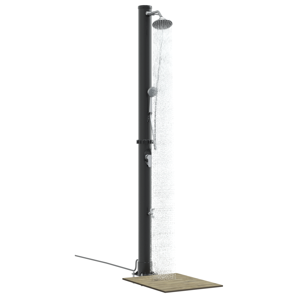 Produktbild för Utomhus Solardusch Svart 217 cm PVC och Aluminium