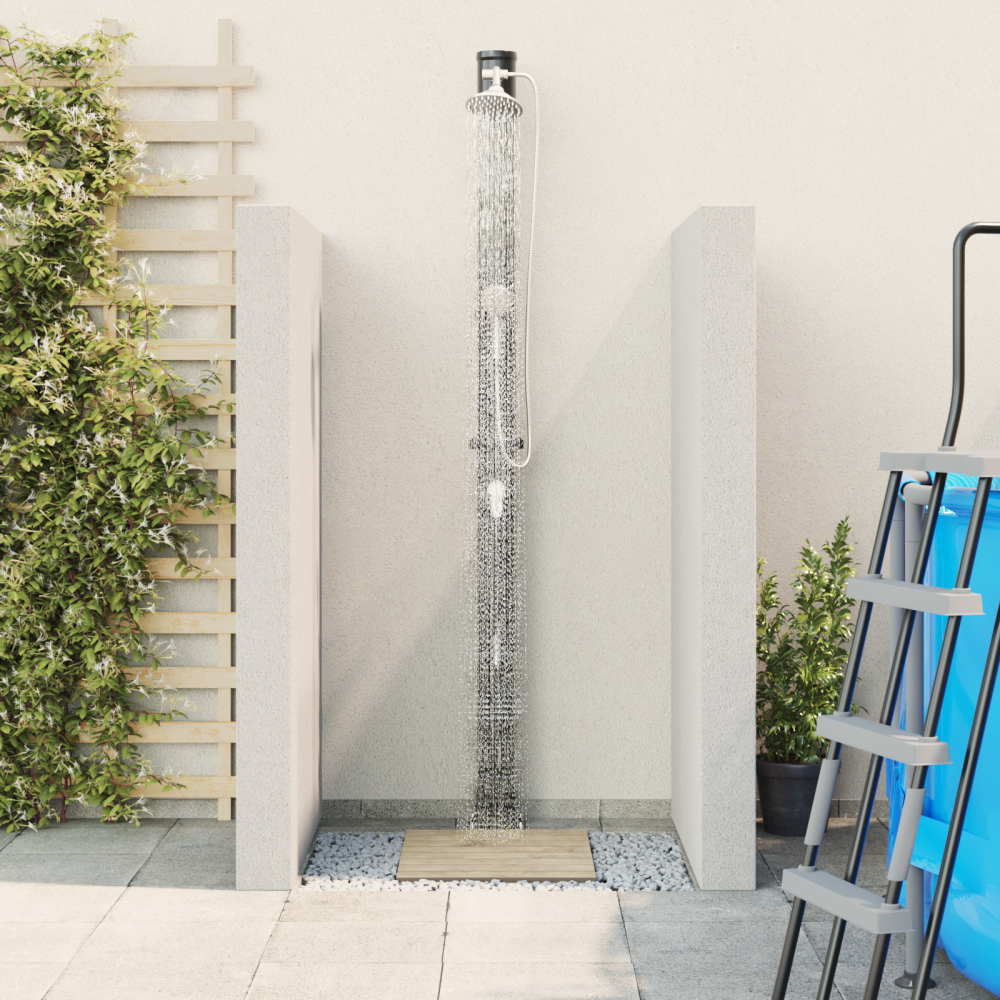 Produktbild för Utomhus Solardusch Svart 217 cm PVC och Aluminium