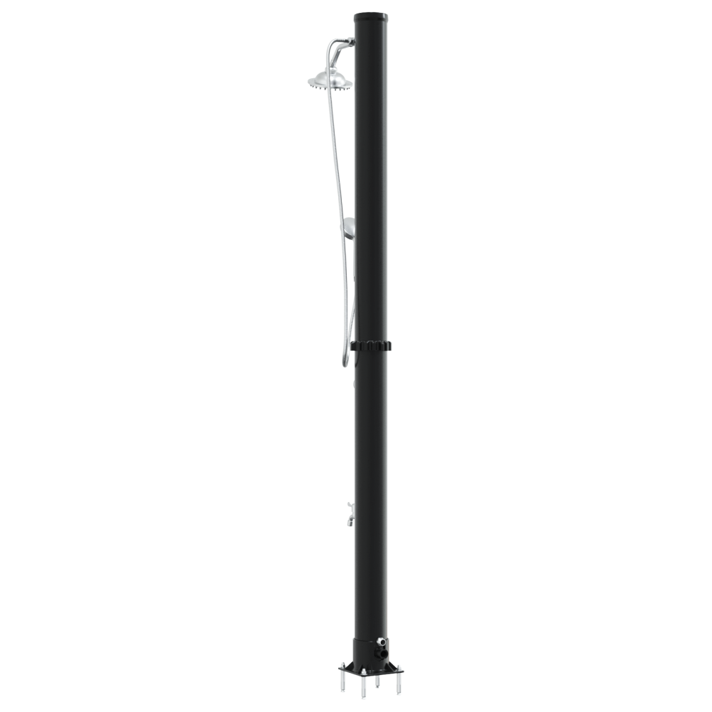 Produktbild för Utomhus Solardusch Svart 217 cm PVC och Aluminium