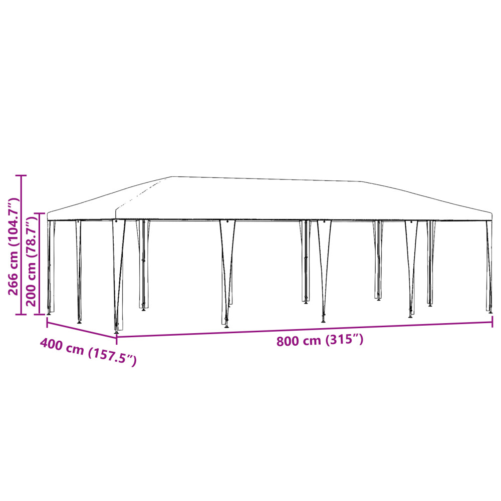 Produktbild för Partytält Blå 800 x 400 x 266 cm Polyeten och Stål
