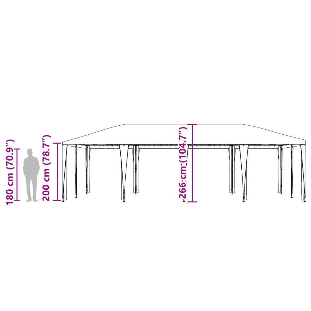 Produktbild för Partytält Blå 800 x 400 x 266 cm Polyeten och Stål