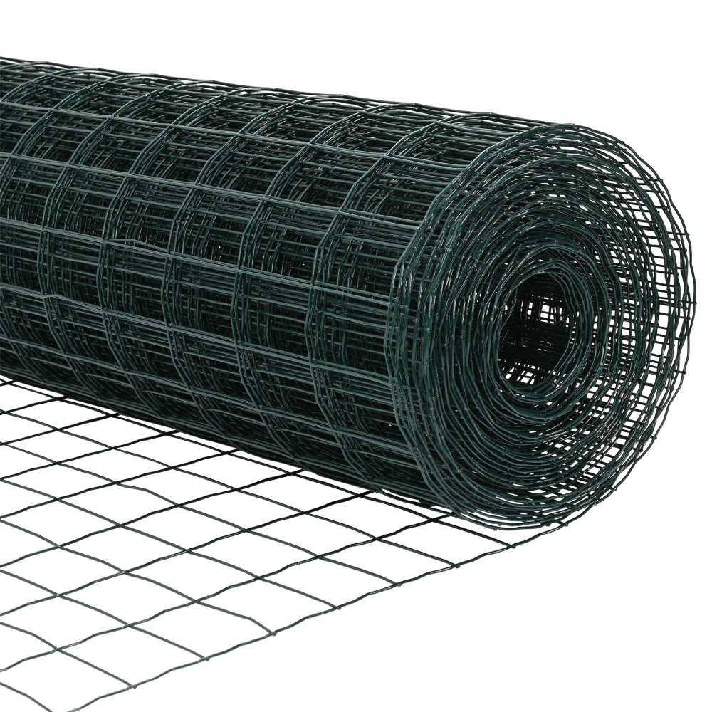 Produktbild för Eurogärdsel Grön 0,4 x 50 m PVC-belagt järn