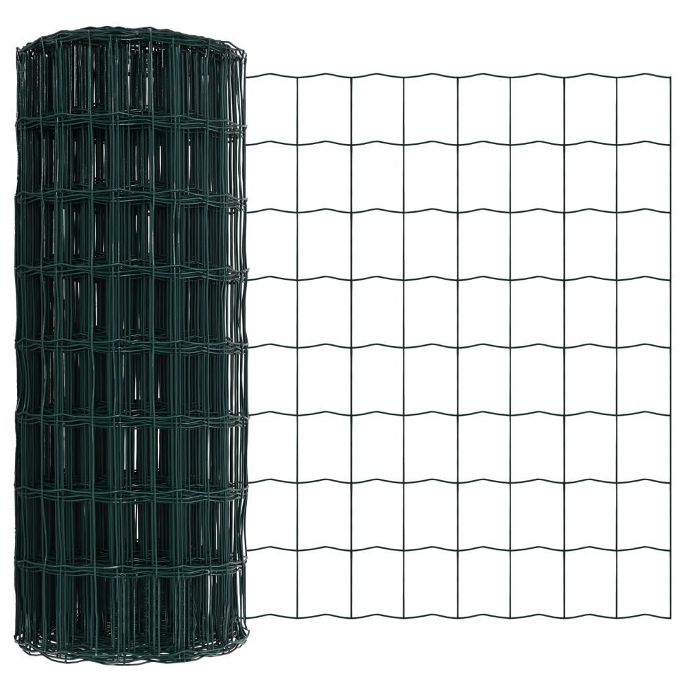 Produktbild för Eurogärdsel Grön 0,6 x 50 m PVC-belagt järn