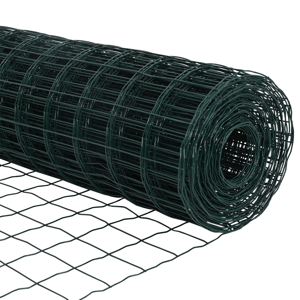 Produktbild för Eurogärdsel Grön 0,6 x 50 m PVC-belagt järn