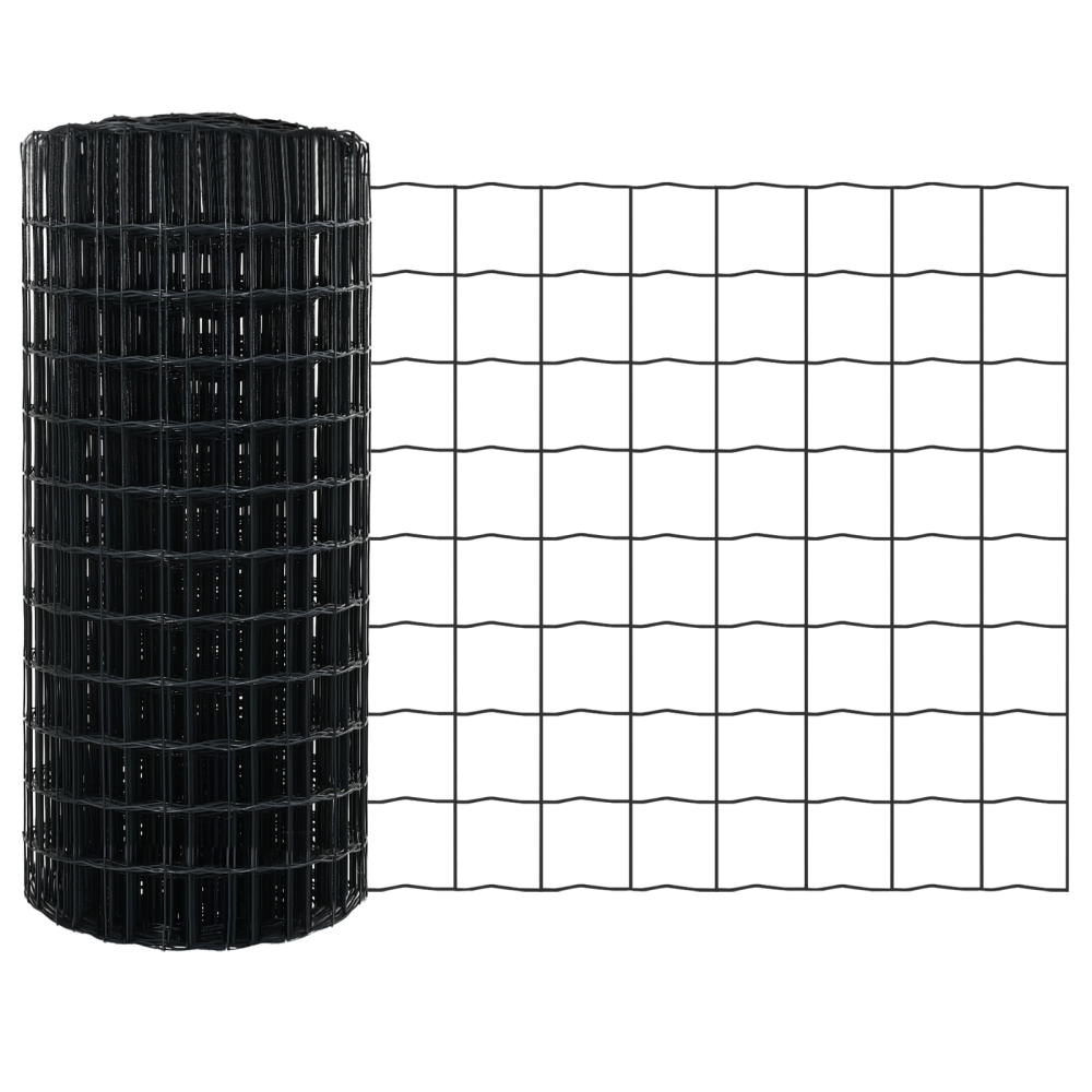 Produktbild för Eurogärdsel Grå 0,8 x 25 m PVC-belagt järn
