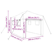 Produktbild för Växthus med Pop-up Ram med tak Grön 280 x 410 x 315 cm Järn
