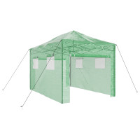 Produktbild för Växthus med Pop-up Ram med tak Grön 280 x 410 x 315 cm Järn