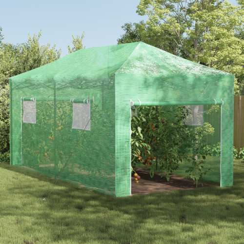vidaXL Växthus med Pop-up Ram med tak Grön 290 x 580 x 315 cm Järn