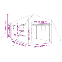 Produktbild för Växthus med Pop-up Ram med tak Grön 290 x 580 x 315 cm Järn