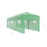 Produktbild för Växthus med Pop-up Ram med tak Grön 290 x 870 x 315 cm Järn