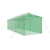 Produktbild för Växthus med Pop-up Ram med tak Grön 290 x 870 x 315 cm Järn