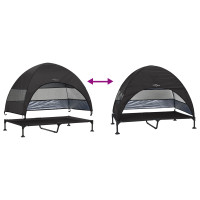 Produktbild för Höjd hundsäng Svart 127 x 81 x 108 cm Tyger och Stål