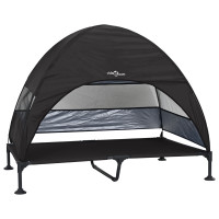 Produktbild för Höjd hundsäng Svart 127 x 81 x 108 cm Tyger och Stål