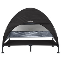 Produktbild för Höjd hundsäng Svart 127 x 81 x 108 cm Tyger och Stål