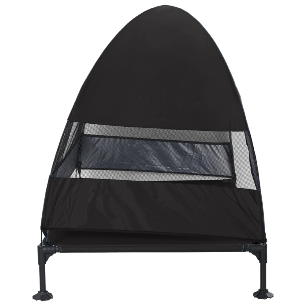 Produktbild för Höjd hundsäng Svart 127 x 81 x 108 cm Tyger och Stål