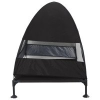 Produktbild för Höjd hundsäng Svart 127 x 81 x 108 cm Tyger och Stål