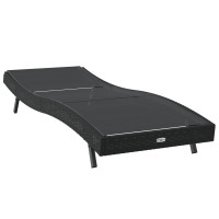 Produktbild för Solstol Reclining Svart 197 x 70 x 82 cm konstrotting