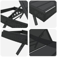 Produktbild för Solstol Reclining Svart 197 x 70 x 82 cm konstrotting