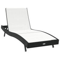 Produktbild för Solstol Reclining Svart och Vitt 197 x 70 x 82 cm konstrotting