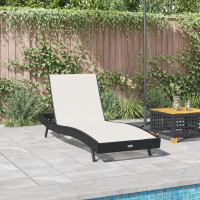 Produktbild för Solstol Reclining Svart och Vitt 197 x 70 x 82 cm konstrotting