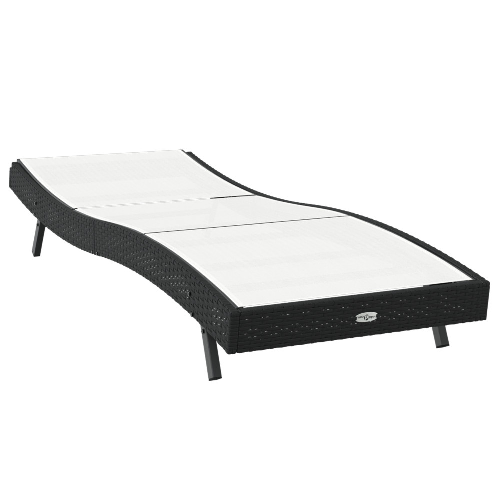 Produktbild för Solstol Reclining Svart och Vitt 197 x 70 x 82 cm konstrotting