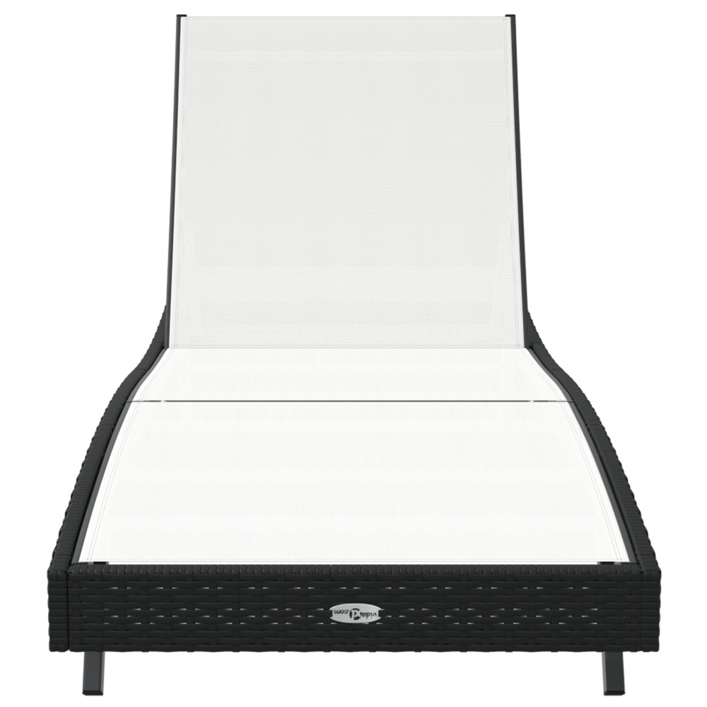 Produktbild för Solstol Reclining Svart och Vitt 197 x 70 x 82 cm konstrotting