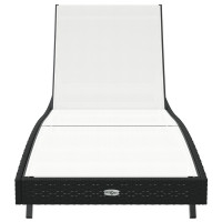 Produktbild för Solstol Reclining Svart och Vitt 197 x 70 x 82 cm konstrotting