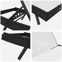 Produktbild för Solstol Reclining Svart och Vitt 197 x 70 x 82 cm konstrotting