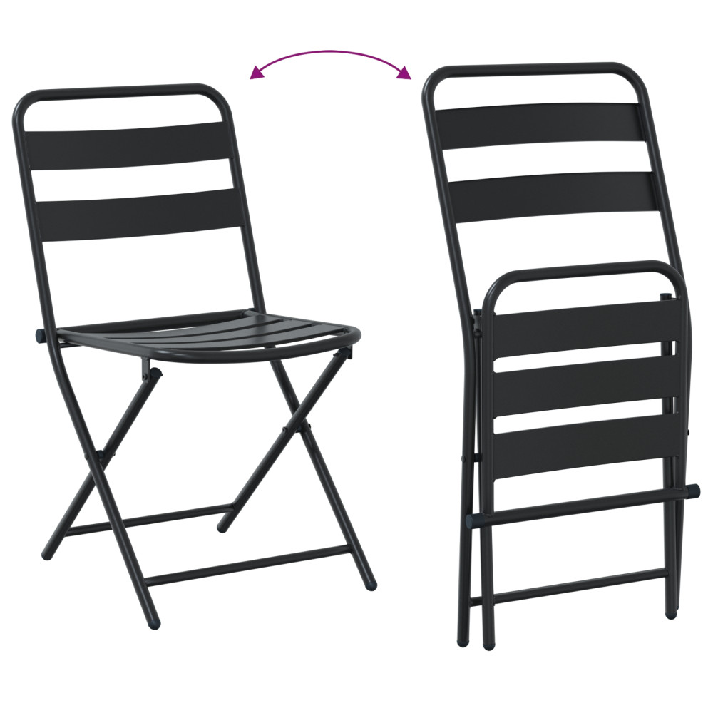Produktbild för Trädgårds Bistro Set 3 pcs Antracit Stål