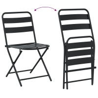Produktbild för Trädgårds Bistro Set 3 pcs Antracit Stål