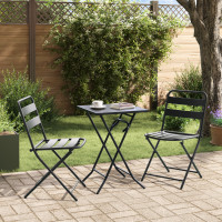 Produktbild för Trädgårds Bistro Set 3 pcs Antracit Stål