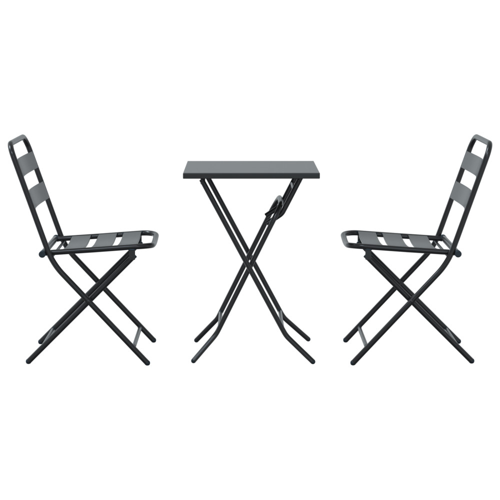 Produktbild för Trädgårds Bistro Set 3 pcs Antracit Stål