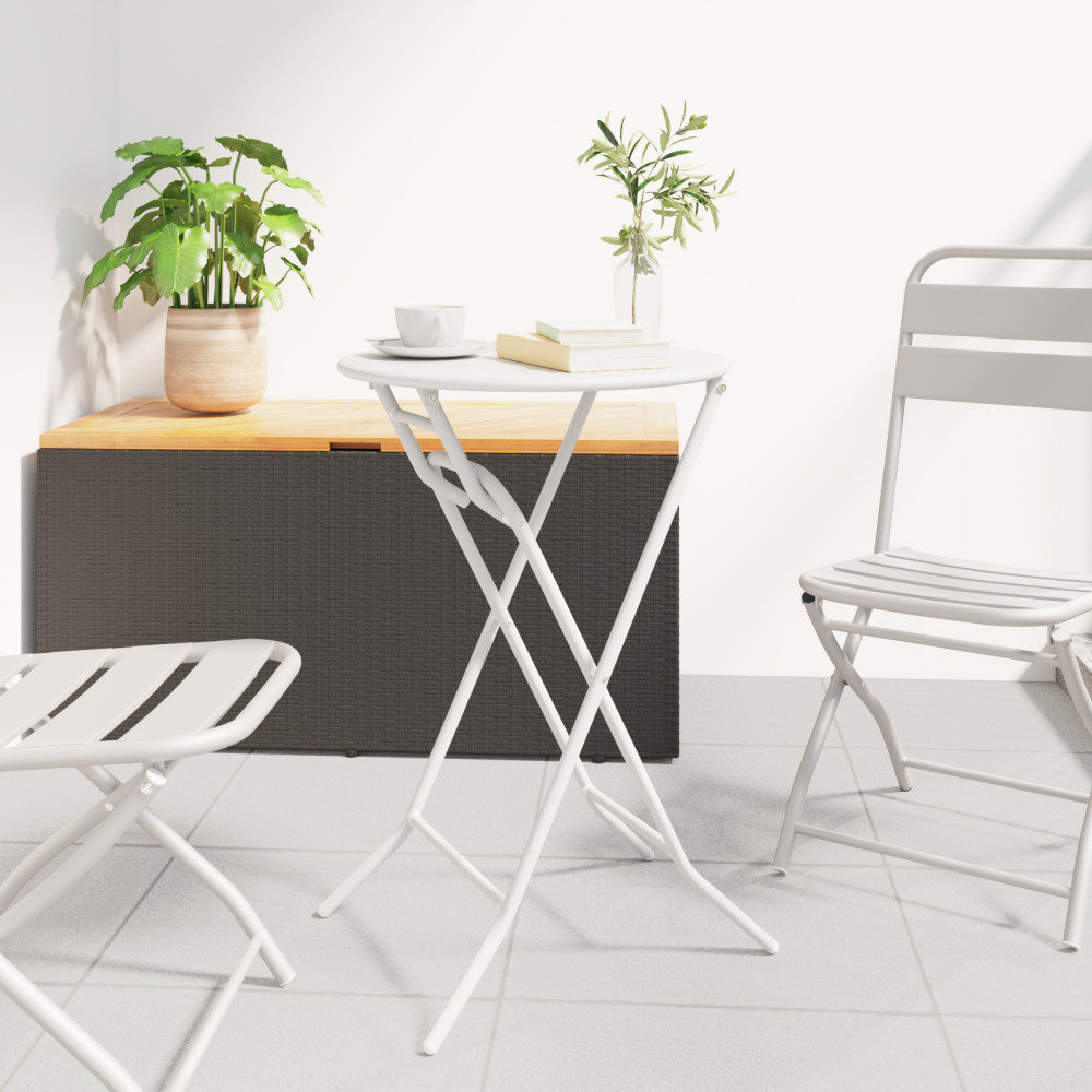Produktbild för Trädgårdsbord Vit 50 x 50 x 72 cm Metall