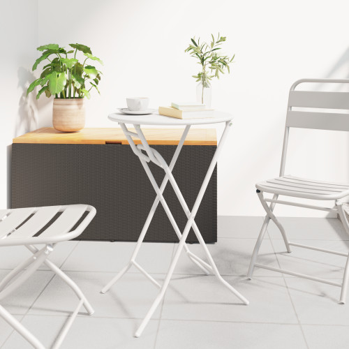 vidaXL Trädgårdsbord Vit 50 x 50 x 72 cm Metall