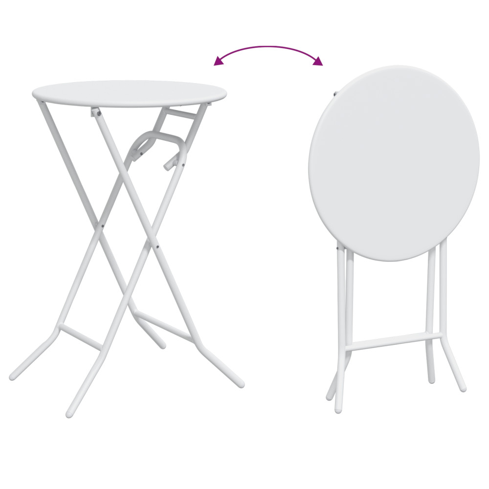 Produktbild för Trädgårdsbord Vit 50 x 50 x 72 cm Metall