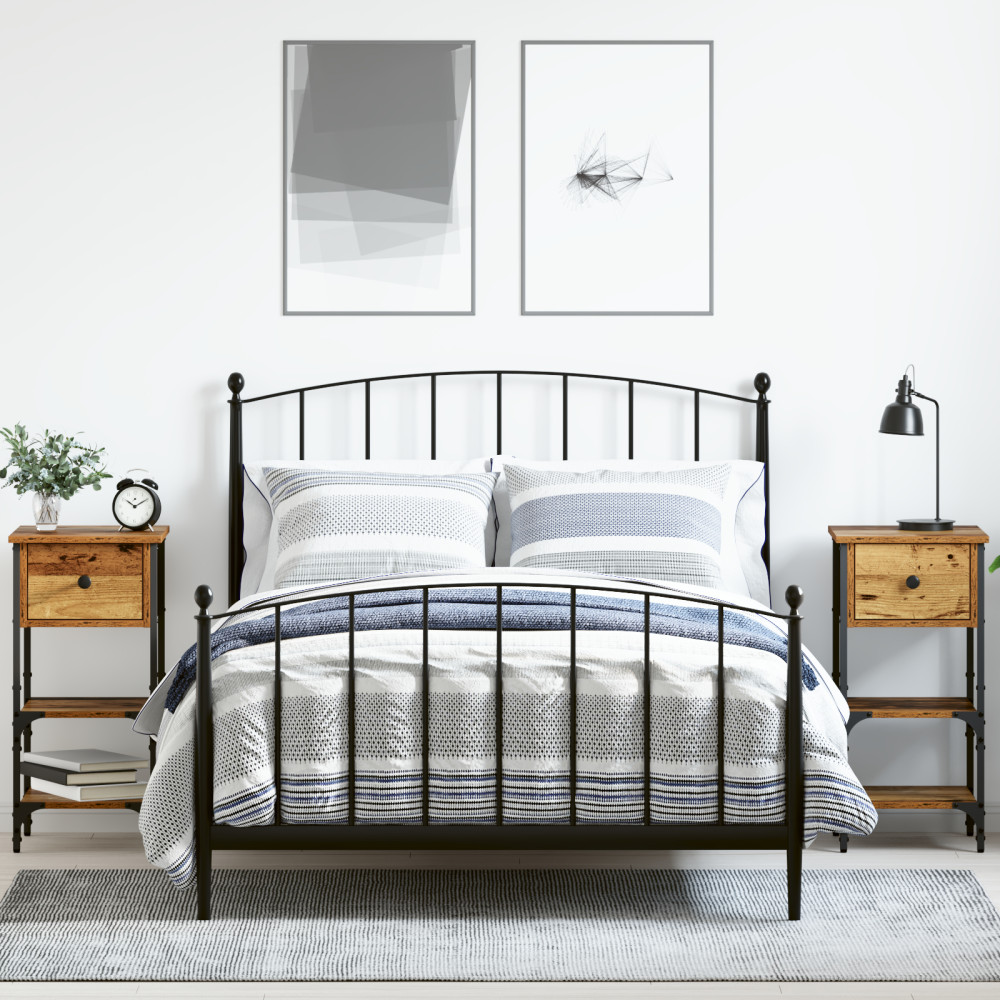 Produktbild för Nattduksbord 2 pcs Brun 33,5 x 36 x 70 cm Konstruerat trä