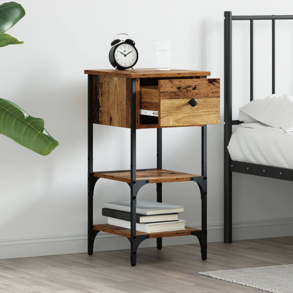 Produktbild för Nattduksbord 2 pcs Brun 33,5 x 36 x 70 cm Konstruerat trä