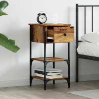 Produktbild för Nattduksbord 2 pcs Brun 33,5 x 36 x 70 cm Konstruerat trä