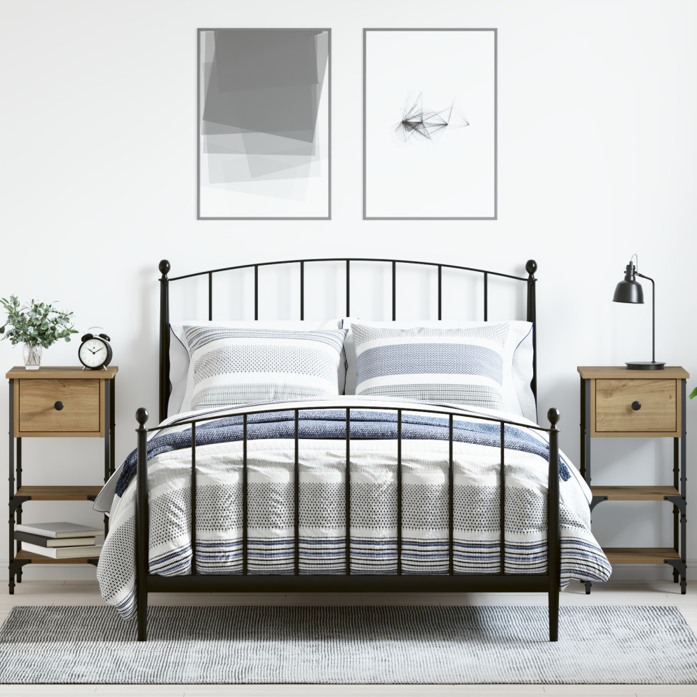 Produktbild för Nattduksbord 2 pcs Brun 33,5 x 36 x 70 cm Konstruerat trä