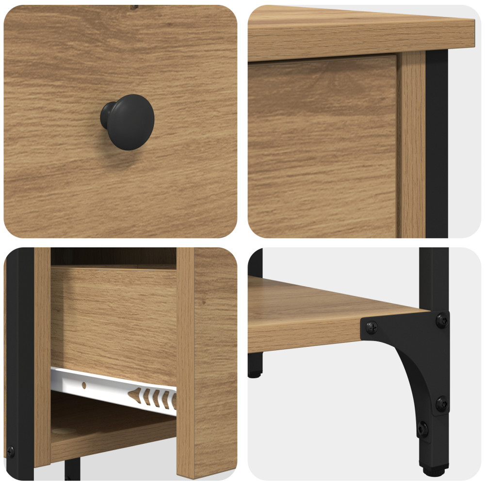Produktbild för Nattduksbord 2 pcs Brun 33,5 x 36 x 70 cm Konstruerat trä