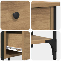 Produktbild för Nattduksbord 2 pcs Brun 33,5 x 36 x 70 cm Konstruerat trä