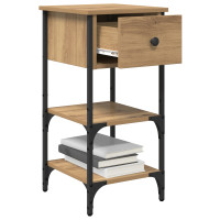 Produktbild för Nattduksbord 2 pcs Brun 33,5 x 36 x 70 cm Konstruerat trä