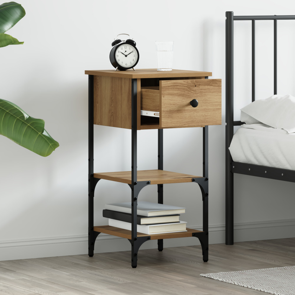 Produktbild för Nattduksbord 2 pcs Brun 33,5 x 36 x 70 cm Konstruerat trä