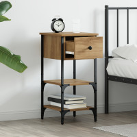Produktbild för Nattduksbord 2 pcs Brun 33,5 x 36 x 70 cm Konstruerat trä