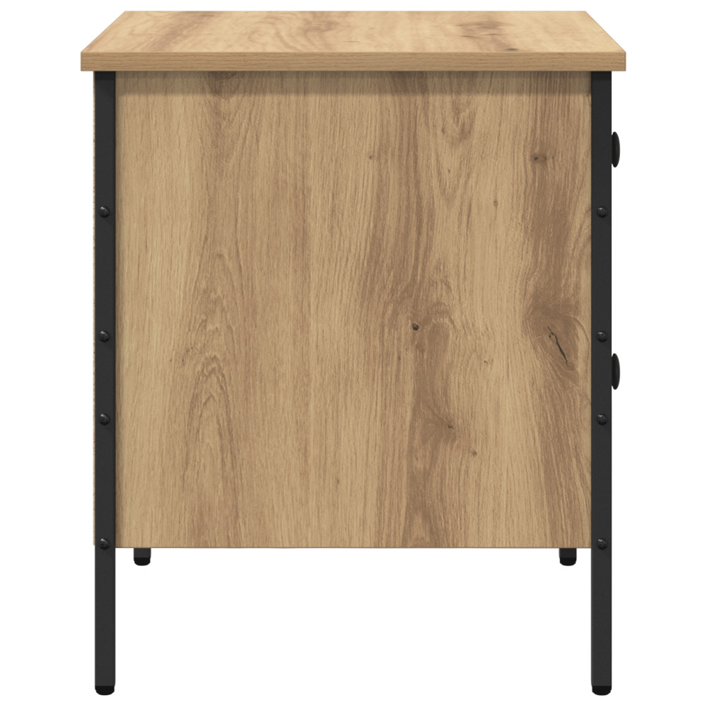 Produktbild för Sängbord artisan ek 40 x 42 x 50 cm Konstruktionsträ och metall